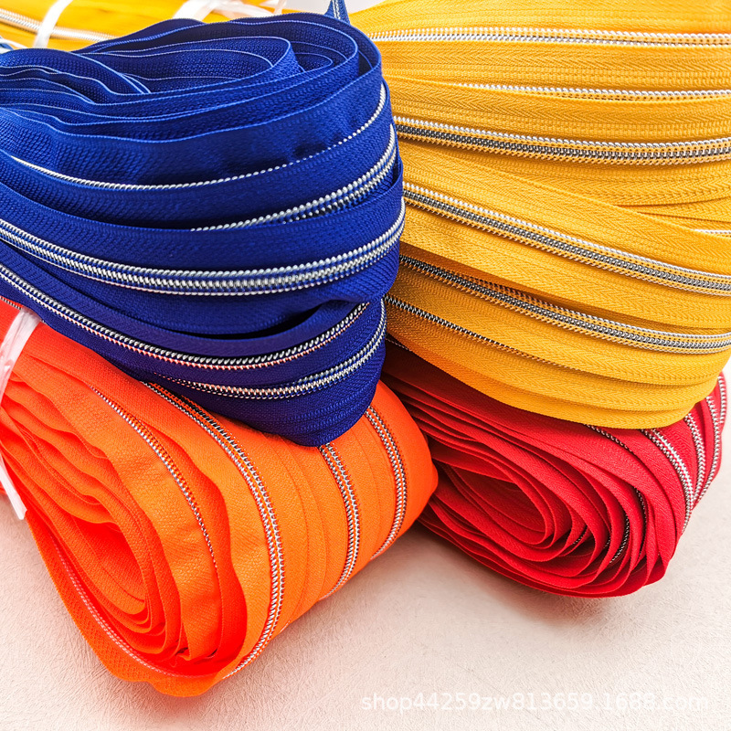 厂家直销3#5#码装尼龙拉链金银齿塑料箱包家纺抱枕定制箱包专用