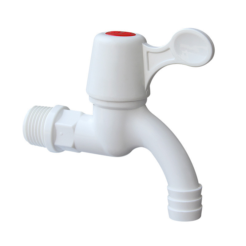 Grifo de plástico de PVC 4 puntos 6 puntos a prueba de fugas y a prueba de explosiones roscas engrosadas Grifo de lavadora de agua del grifo doméstico