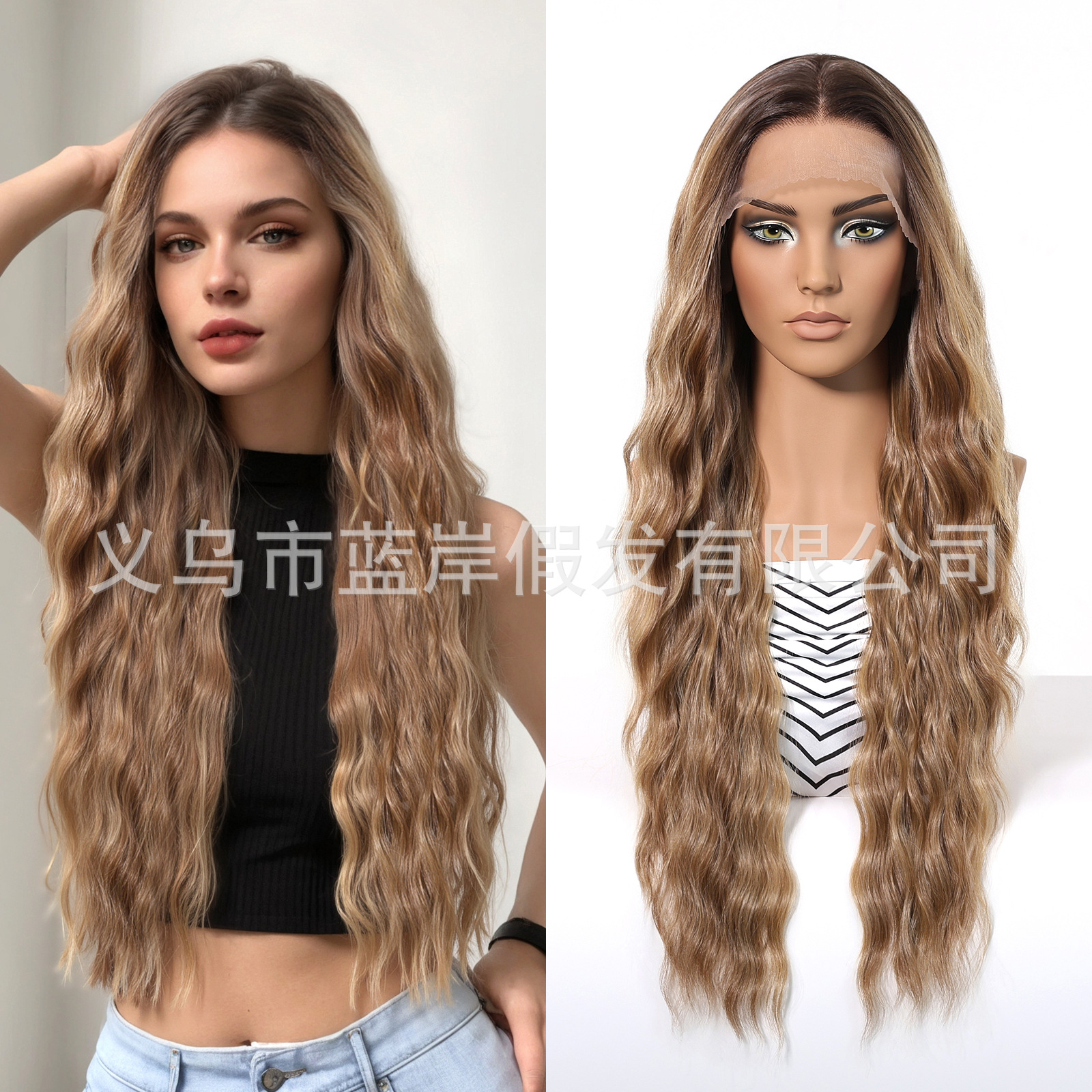 Natural y sin costuras 13*6 peluca de encaje de área grande para mujer, cosidos a voluntad, cabello largo y rizado gris degradado ligero y transpirable