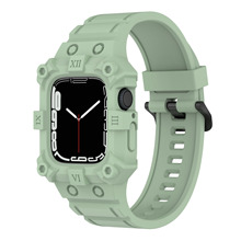 新款适用苹果iwatch765432通用硅胶表带Apple Watch一体智能手环