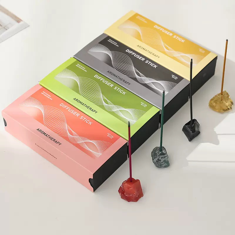 抖音天然晶石线香黄财香净化磁场水晶矿石香插高级感放松玄学香薰