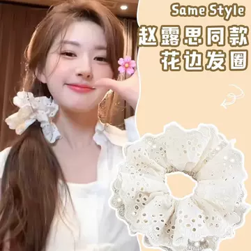 Zhao Lusi with large intestine hair ring 2024 new Internet famous high-end feeling retro hair rope rubber band hair rope women - ShopShipShake