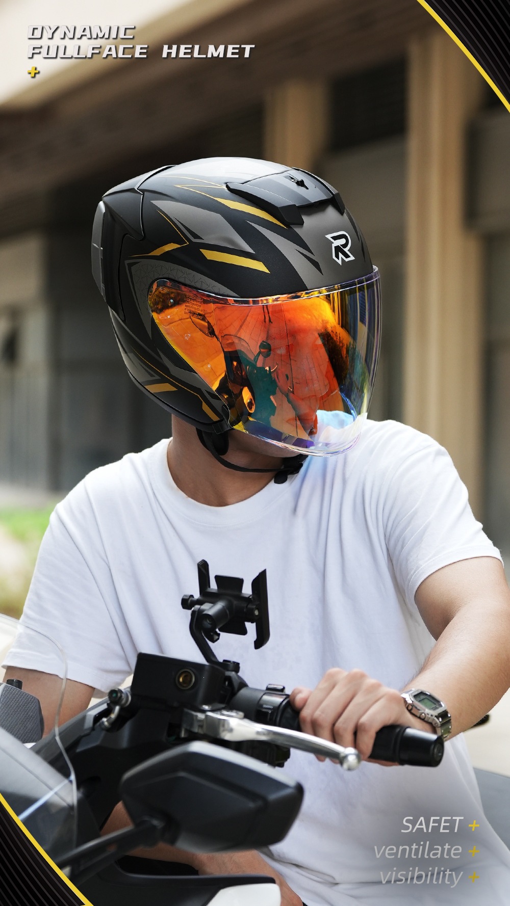 RSV 3/4 Helmet for Men, Motorcycle Half Helmet, 3/4 Electric Vehicle Summer Helmet, 3C Certified, All-Season Safety Helmet