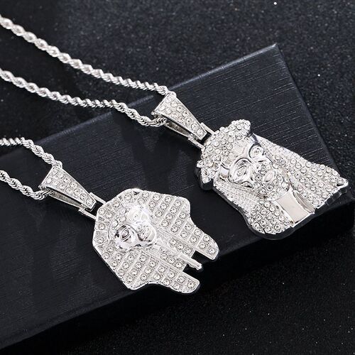 Personalized James Style Unstainless Steel Plated Gold Diamond Pendant Necklace, Versatile Hip-Hop Chain Charm, European and American Style