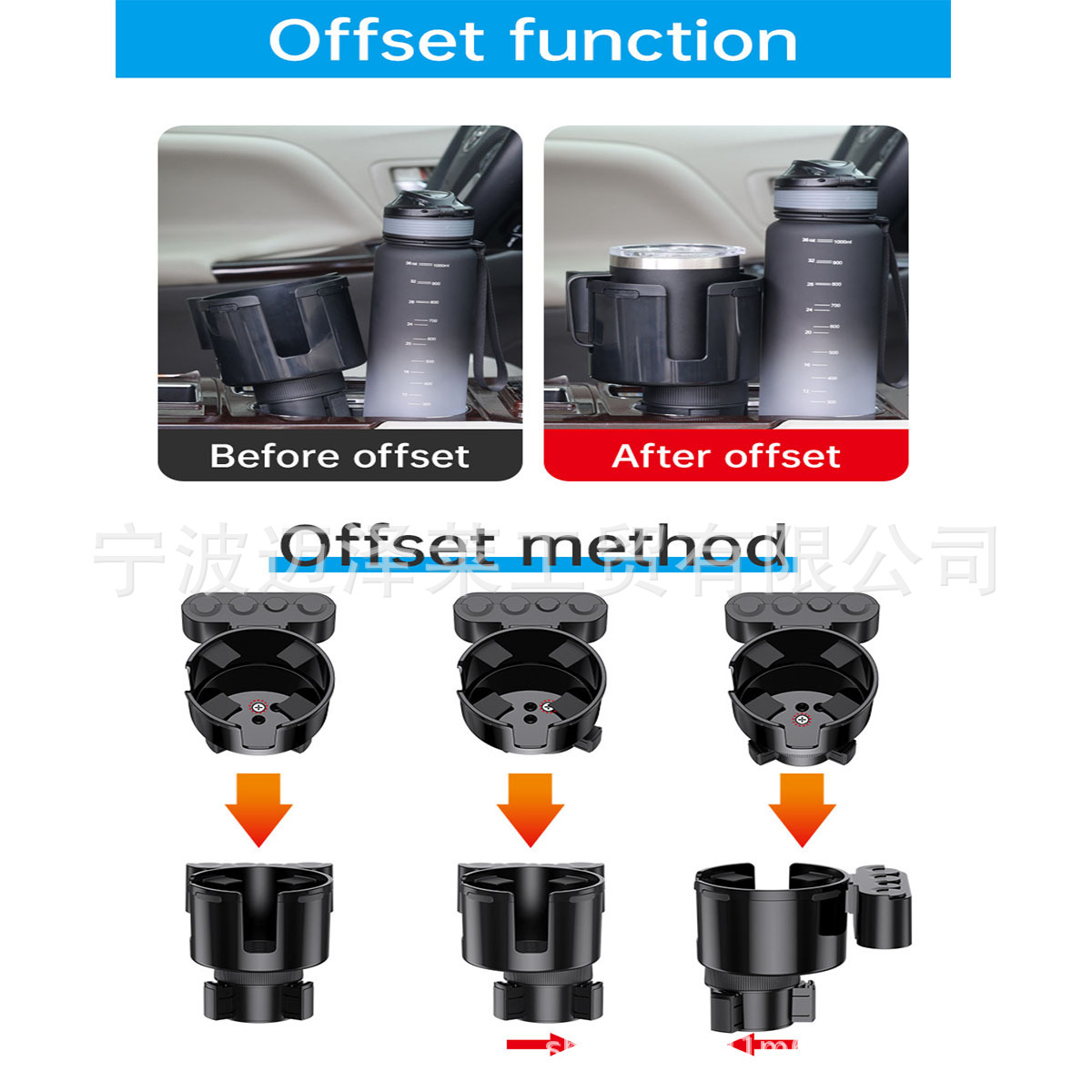 Car multi-function cup holder large car center console cup holder kettle bracket car coin box cup holder