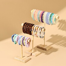 现货实木手串手链展示架头绳发圈饰品挂架手镯陈列道具直播摆摊架