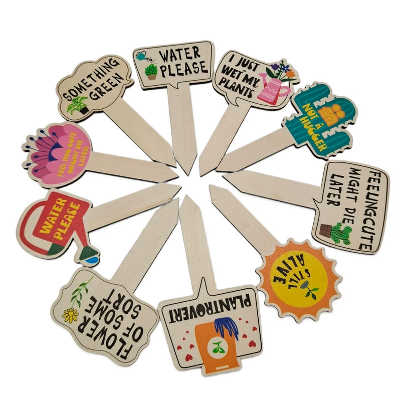 Хит продаж: деревянные бирки для суккулентов, новые, разноцветные, креативные, для садоводства, таблички-вкладыши для цветов