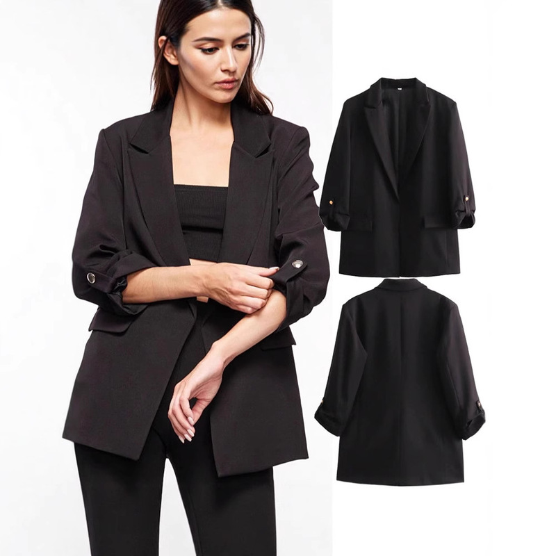 Amazon Cross-Border Women's Spring and Autumn New European and American Style Fashionable Loose Large Size Small Suit Jacket