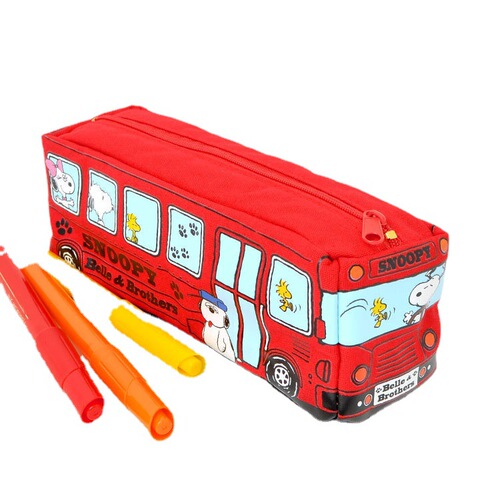 Japanese puppy bus style personality junior high school student pencil case cute pencil case large capacity stationery bag