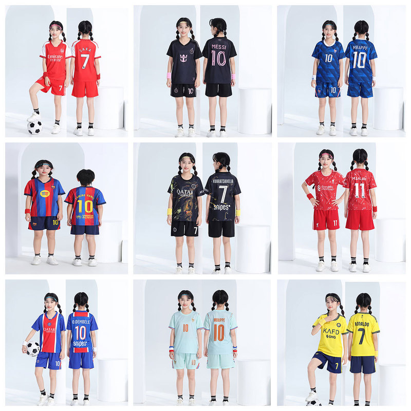 2627 Children's Football Uniform Set, Boys and Girls, Primary and Secondary School Students' Sportswear Set with Star Real Madrid Jersey 2627 Children's Football Uniform Set, Boys and Girls, Primary and Secondary School Students' Sportswear Set with Star Real Madrid Jersey