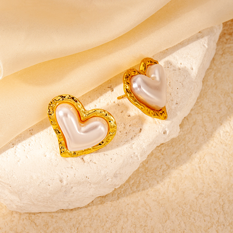 10g Weight 0.03µm Gold Plating Thickness Electroplated Gold Plating Process 201 Stainless Steel Ear Needle Material Golden Plated Plating Material Artificial Pearls Inlay Material Ear Studs Classification 1 Pair Quantity Holiday, Daily Occasion 201 Stainless Steel Material Heart Shape, Fish Tail Pattern Women's Gender Casual, Simple Style, Streetwear Style Plating Craft 1 Pair Casual Simple Style Streetwear Heart Shape Fish Tail Plating 304 Stainless Steel Ear Studs 5