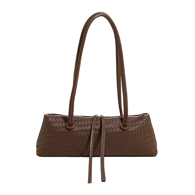 Bolso de axila de textura transfronteriza 2025 verano nuevo bolso femenino bolso tejido de moda bolso de hombro retro de gran capacidad