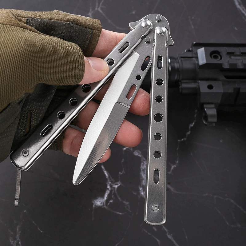 Butterfly (Balisong) Trainer Knife — Non-Sharp Practice Trainer, Multi-Color Tips