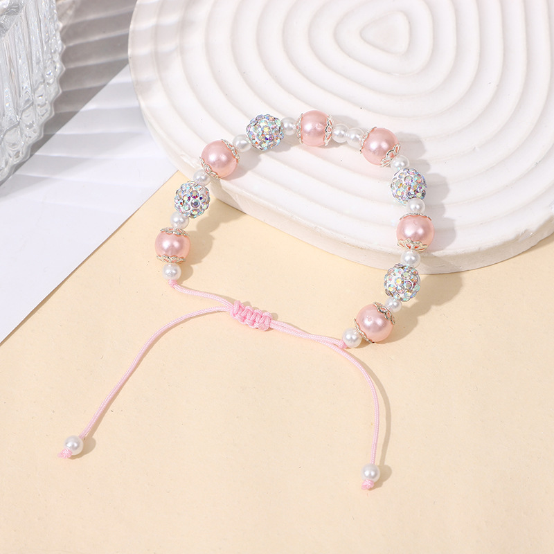 The Factory Specializes in Hot-Selling Crystal Inlaid Pearl Bracelets for Girls, Grandma’S Daughter, Neptune Bead Bracelets, Love Hearts