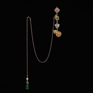 Folu Open Sachet High-grade One-style Dual-use Cheongsam Pressing Flap Pendant Tassel Court Gourd Hanfu Accessories