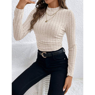 K 64770 Rib fleece slim knit top �ӗlץë����ᘿ���
