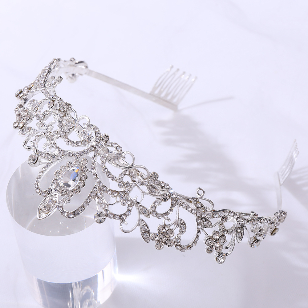 Mode Fleur Alliage Incruster Strass Couronne 1 Pièce display picture 6