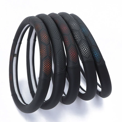 Steering wheel cover | three-dimensional embossed elastic leather sports