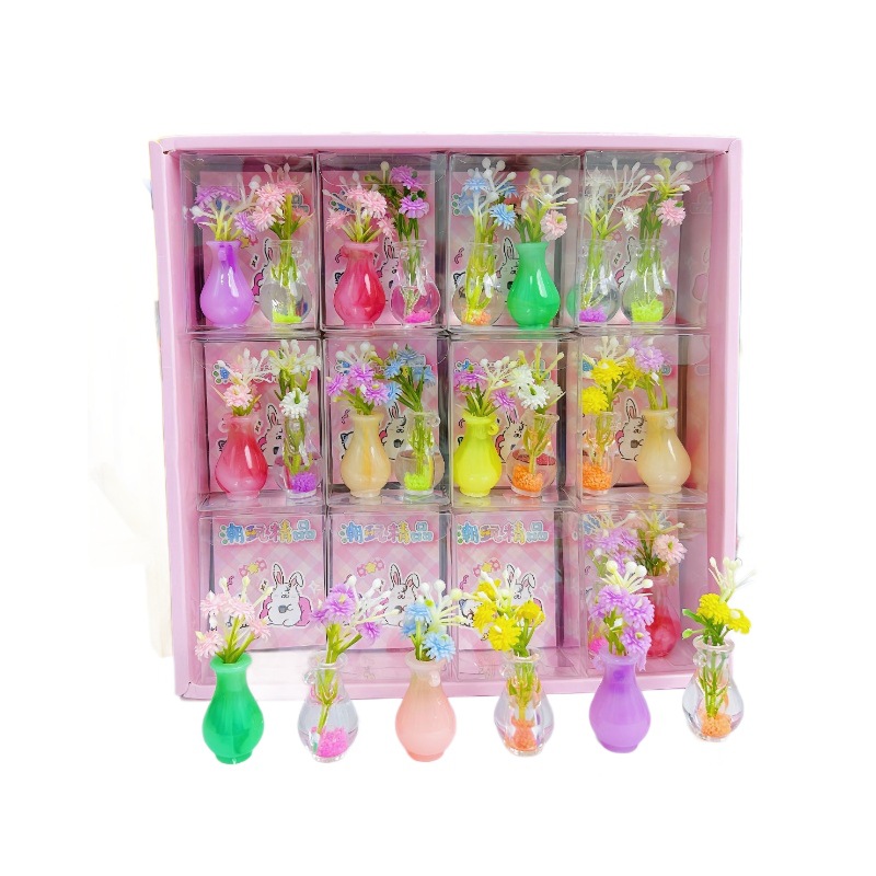 B bajo el bosque, color sólido, ramo transparente, decoración en miniatura, flor luminosa, botella de vidrio, pequeña decoración creativa fresca