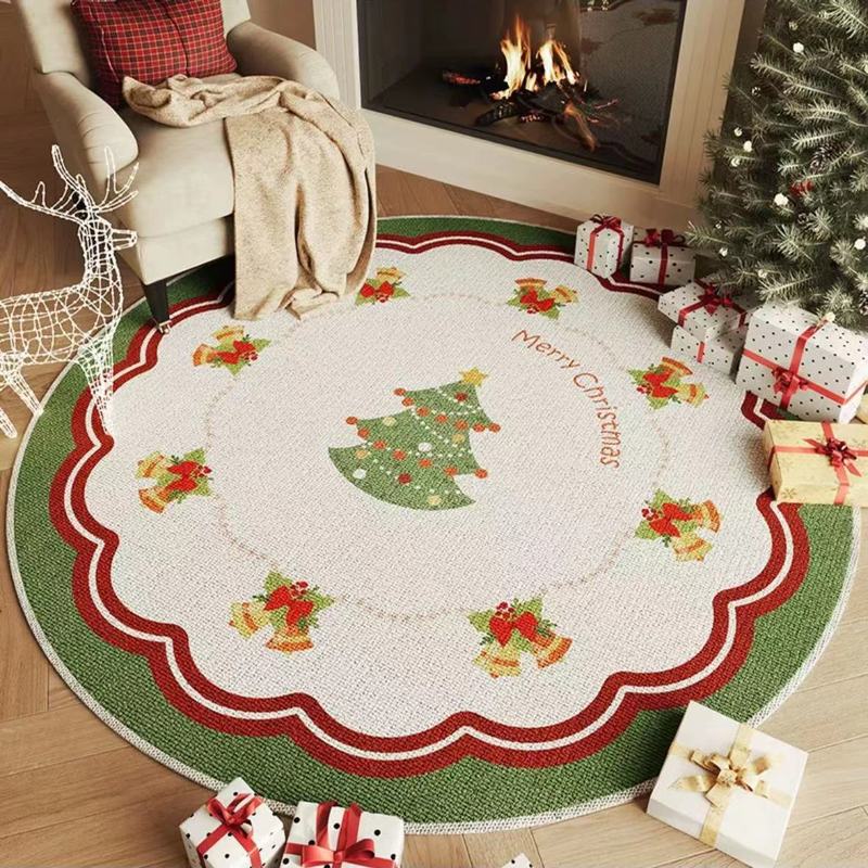 アメリカのクリスマス装飾円形カーペット家庭用寝室の汚れに強い吸水滑り止めはカシミヤカーペットに似せています。|undefined