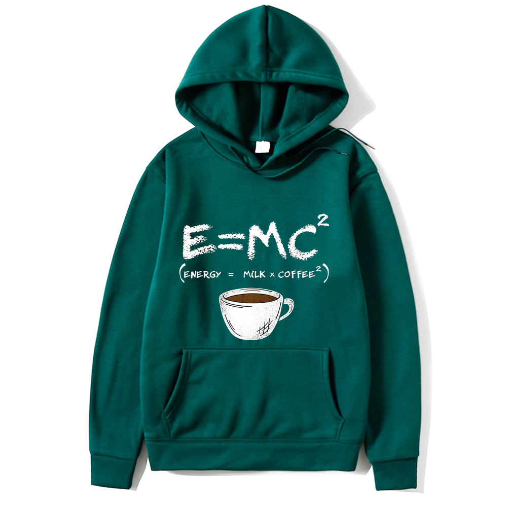 Energi=Mjölk+kaffetryck Modemärke Graffiti Bokstavstryck Huvtröja kappa_voghion.com