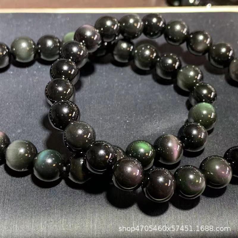 Color Salva Black Bracelet Black Yaoshi Boutique Bracelet Couple Scenic Area Electric Carpet E -commerce Live Natural Rainbow Eye 4