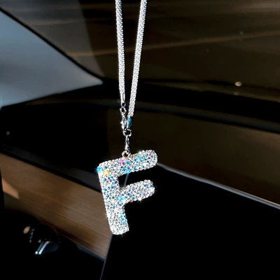 Car hanging – Popular Diamond-Encrusted 26-Letter Alphabet Car - pendant-diamond-letter-f