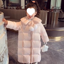 女童中长款羽绒棉服加厚面包服冬装2025新款洋气儿童加厚保暖批发