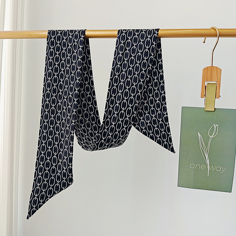 Diseñador de bufandas de seda larga mujer ins moda bolsa cinta de moda universal bufandas coreanas correa de cabello