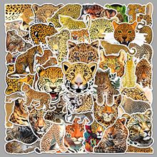 50张豹子涂鸦贴纸个性跨境卡通动物装饰电脑手机行李箱贴纸防水