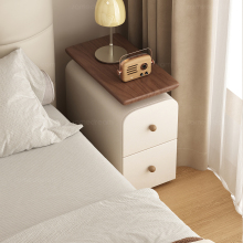 实木床头柜中古风超窄2025爆款小型家用卧室简约现代免安装收纳柜