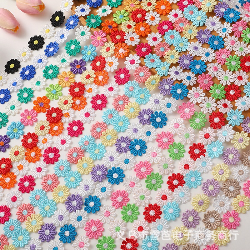 Nuevo punto bordado encaje soluble en agua DIY de dos colores pequeño encaje ropa infantil encaje ropa accesorios encaje