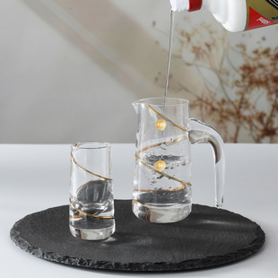 Harmony Home·Gold-Painted White and Red Wine Glass Wine Dispenser Household Pot Scale Wine Cup Measuring Device Foreign Wine Small Wine Bottle Hotel