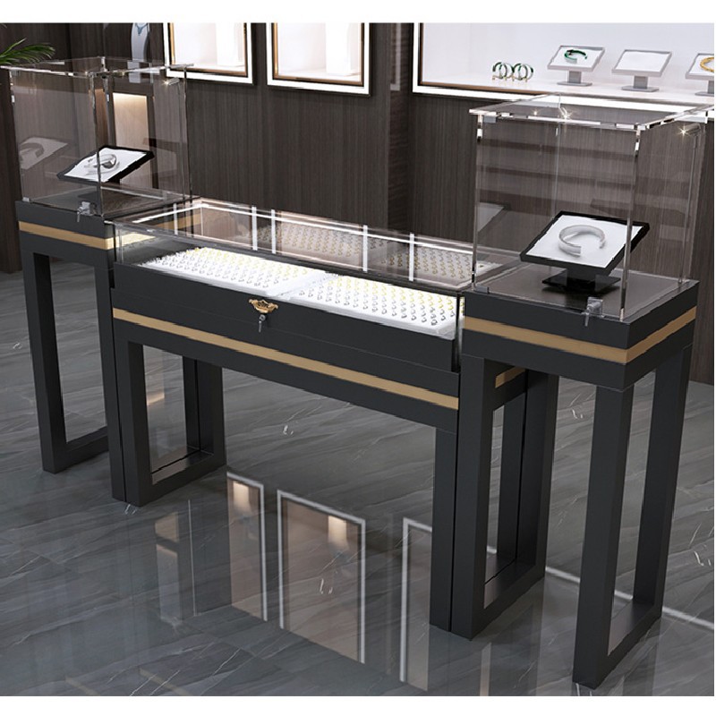 珠宝首饰品展示柜中式简约玻璃柜透明产品柜台古玩玉器陈列柜制作