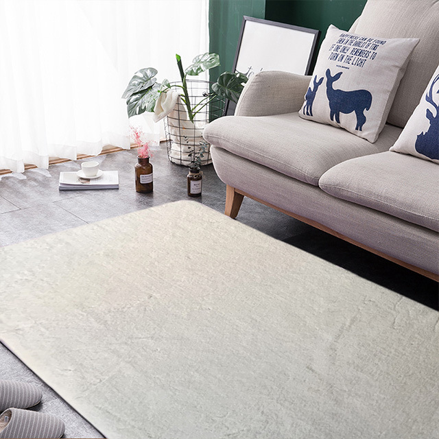 Antibacterial engrosado antideslizante dormitorio tejido de piel de conejo alfombra del hogar manta de noche guardarropa sala de estar alfombra de piso en stock al por mayor