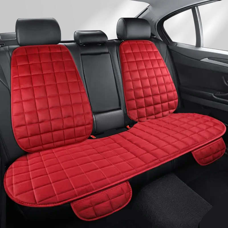 Single Piece – Universal Seat cushion, seat cover - wine-red-rear-all-with-backrest-universal