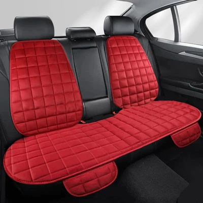 and Passenger Short Plush Rear – Seat cushion, seat cover - burgundy-rear-seats-all-with-backrests-universal