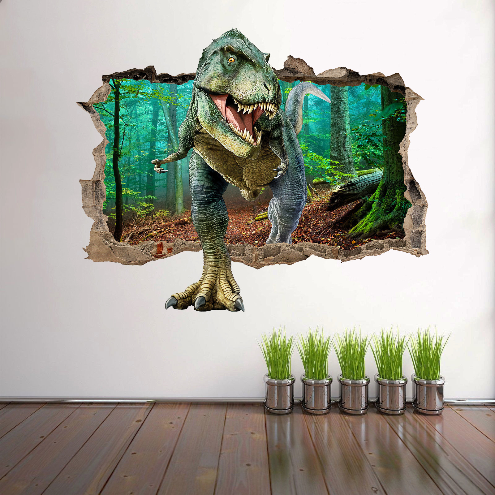 New Creative 3D Wall-breaking Dinosaur Wall For Bedroom, Living Children's Room, Self-adhesive Removable Home Decor_voghion.com