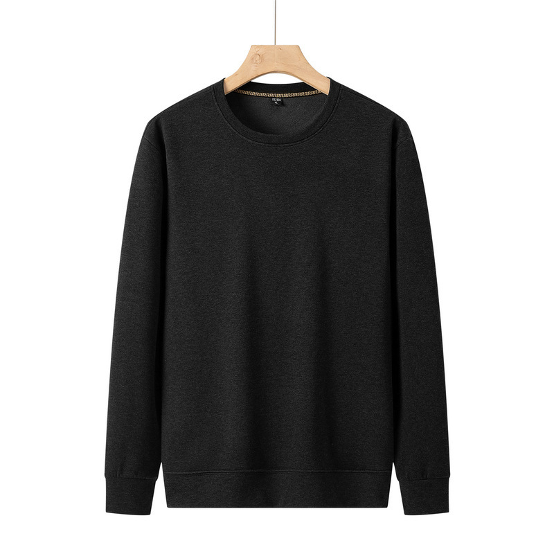 Autumn Winter New Product De Velvet Round Neck Sweatshirt Dad Outfit Men Middle-Aged And Elderly Loose Long-Sleeved_voghion.com
