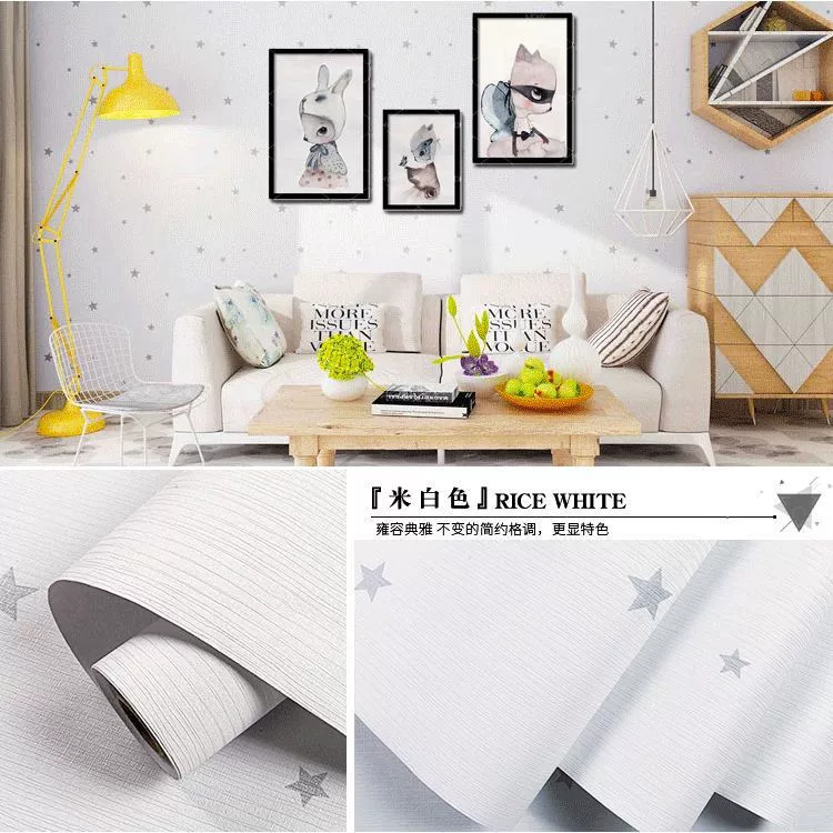 Wallpaper Star Pure Color Self-Sticking (61 cm × 1 m), Waterproof, Thick & Thin Color Options