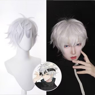 Spell Back to War Five Enlightenment COS Wig Silver White Short Hair Fluffy Natural Easy to Shape Wig cosplay