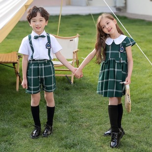Kindergarten Garden Clothes British Style Children's Summer Student Clothes Women's College Style School Uniform Set Summer Clothes Primary School Students' Class Clothes