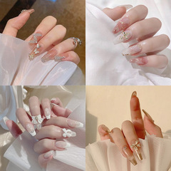 Flashy High-End Wearable Nails Summer Nail Tabs Removable Nail Stickers Ready-to-Wear False Nails