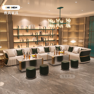 Light Luxury Business KTV Sofa Music Restaurant Qingba Bar Bar Hall U-shaped L-shaped Card Seat Tea Table Bar Counter Card Seat Combination