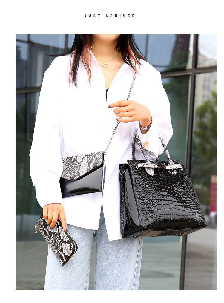 New European and American fashion crocodile pattern crossbody single-shoulder handbag bags for women, wholesale of mother and child set bags undefined