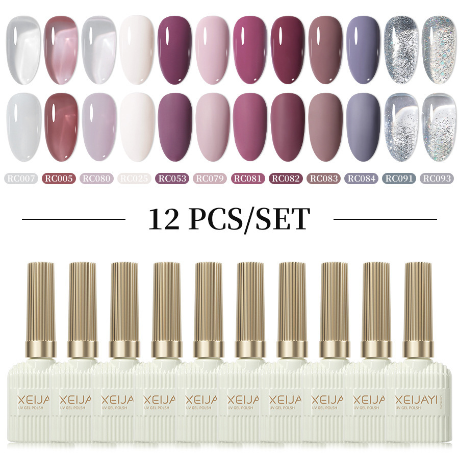 Xianjiayi 102 color nail polish glue new suit phototherapy glue popular online 12 color suit solid and lasting nail salon