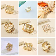 2025跨境新款丝巾扣花边镂空方巾扣女士高级感扣百搭服饰配件