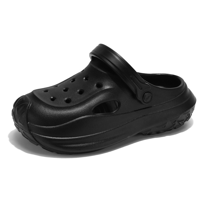 Zapatos con agujeros de suela gruesa para hombre, ropa exterior de verano 2025 nuevas sandalias de playa antideslizantes, zapatillas al aire libre para hombres