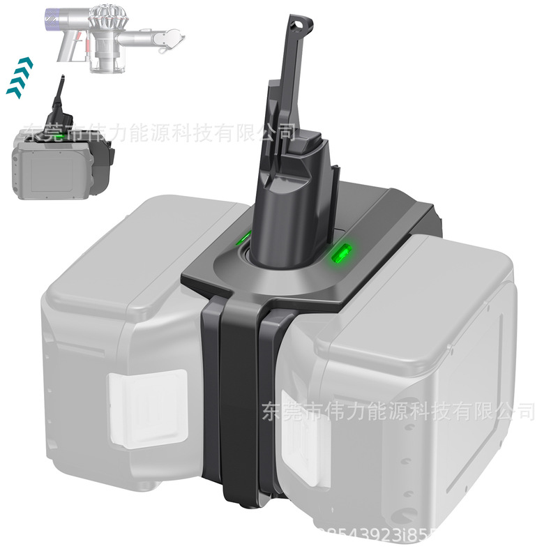 Compatible with 2-in-1 Makita, DeWalt, Miwachi, Craftsman 18V tool lithium batteries to Dyson 7V8 converter