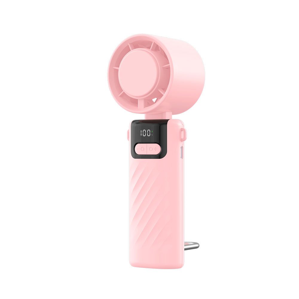 Ventilatore portatile ad alta velocità con display digitale USB, pieghevole, 100 impostazioni di velocità_voghion.com